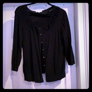 3/4 sleeve black cardigan